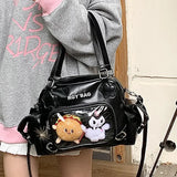 Sohiwoo Y2K Aesthetic Women Ita Bags Designer New Underarm Shoulder Bag Female PU Subculture Anime Badge Crossbody Bolso Mujer