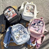 Sohiwoo Y2K Cute Mini Backpack Women Kawaii Ita Bag Sweet Girl Transparent Rucksack DIY Personality Display Knapsack Lolita Shoulder Bag