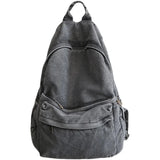 Sohiwoo Retro Distressed Canvas Gray Backpack Girl College Female Book Travel Backpacks Cool DenimLaptop Lady Student Ruckpack Bags