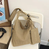 Sohiwoo Solid Color Nylon Buckle Designer Tote Bag 2024 Hot Selling Popular Casual Shoulder Bag Soft Large Capacity Simple Handbag