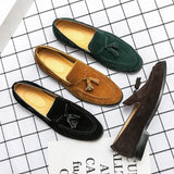 Sohiwoo Casual Tassel Suede Leather Business Shoes Brand Men's Office Shoes Men Flats Four Colors Loafers Party Casual Shoes Moccasins