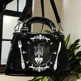 Sohiwoo Y2K Women Handbags Gothic Skeleton Subculture Ita Bags Aesthetic Embroidered Tableware Crossbody Shoulder Bolso Mujer