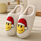 Sohiwoo Cartoon Christmas Fluffy Home Slippers Women Winter Comfort Soft Sole Indoor Cotton Slippers Woman Funny Shoes House Slides