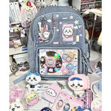 Sohiwoo Harajuku Women Backpacks Subculture Denim DIY Ita Bags Female Casual Large Capacity Commute Students Bolso Mujer Shoppers