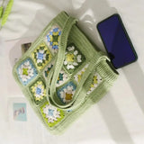 Sohiwoo Hand woven shoulder bag, storage bag, parquet bag, simple, fashionable, convenient and easy to use