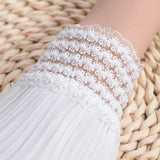 Sohiwoo 1 Pair Women Detachable Fake Sleeves Spring Wild Sweater Decorative Sleeves Lace Ruffles Elbow Sleeve Cuff Universal Fake Cuff