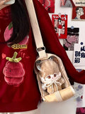 Sohiwoo New Style Kawaii Itabag For 20CM Dolls Japanese High School Girls Crossbody Bags Women Ita Bag Transparent Pocket Shoulder Bag