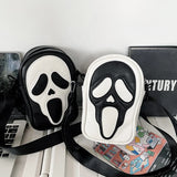 Sohiwoo Y2k Funny Ghost Shoulder Bag Cute Devil Messenger bag Fashion Crossbody Underarm Bag Ghost face Tote Bag Goth Bag Handbag Purses