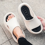 Sohiwoo Men Slippers Non-slip Beach Flat Sandals Thick Sole Eva Hiking Slides Men Casual Flip-flops Male Sandals Zapatos Deportivos