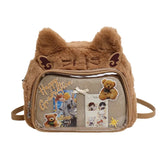 Sohiwoo Furry Plush Ita Bag Cute Kawaii Cat Mochila Daily Using All-match Crossbady Mochilas Mujer Student Backpack Original Women Bags