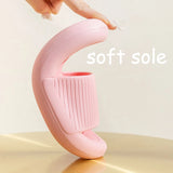 Sohiwoo Soft Sole Eva Couple Home Slippers Non Slip Bathroom Shower Slides Women Summer Thick Bottom Platform Sandals Flip Flops