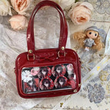 Sohiwoo Harajuku Women Ita Bag Trend Japanese Style JK Uniform Patent Leather Crossbody Shoulder Bags Subculture Bolso Mujer