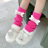 Sohiwoo New Lovely Children Korean Lolita Style 27cm Leg Warmers Kids Knitted Warm Foot Cover for Girls Elastic Tube Socks Y2K Gloves