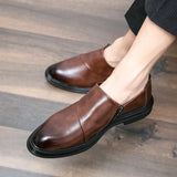 Sohiwoo New Loafers Men Slip-On Business Formal Casual Shoes Men Shoes Leather Men Dress Luxury Wedding Leather Shoes Italy Driving Shoes