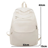 Sohiwoo Women Leather Backpack Large Capacity School Bag For Teenage Girls Men Female Travel Rucksack High Quality Couple Mochila