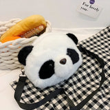 Sohiwoo Cute Plush Crossbody Bag Panda Backpacks One Shoulder Diagonal Wallet Animals Toy Coin Purse Kids Birthday Gift