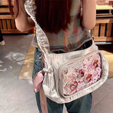 Sohiwoo Lolita Women Ita Bags Fashion 2024 Trend Large Capacity Bolso Mujer Subculture E Girl Wrinkled Crossbody Shoulder Bags