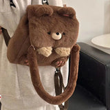 Sohiwoo Japanese Cartoon Large Capacity Storage Bag Backpack Schoolbag Student Crossbody Bag School Bag Kawaii Plush Bear