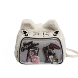 Sohiwoo Furry Plush Ita Bag Cute Kawaii Cat Mochila Daily Using All-match Crossbady Mochilas Mujer Student Backpack Original Women Bags