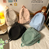 Sohiwoo Simple Solid Color Backpack Women Waterproof Nylon School Bags For Teenager Girls Bookbag Lady Travel Backbag Shoulder Bag