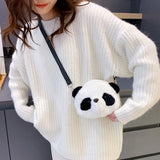 Sohiwoo Cute Plush Crossbody Bag Panda Backpacks One Shoulder Diagonal Wallet Animals Toy Coin Purse Kids Birthday Gift