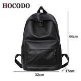 Sohiwoo High Quality PU Leather Woman Backpack Large Capacity School Bag Unisex Laptop Backpack, Fashion Travel Rucksack Bagpack Mochila