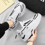 Sohiwoo New Thick-soled Daddy Shoes Student Sports Casual Hong Kong Style Trend Men's All-match Comfortable Outdoors Running Shoes