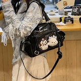 Sohiwoo Y2K Aesthetic Women Ita Bags Designer New Underarm Shoulder Bag Female PU Subculture Anime Badge Crossbody Bolso Mujer