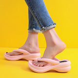 Sohiwoo Platform Flip Flops for Women Clip Toe Wedges Heels Sandals Women Summer Ligh Soft Sole Slippers Beach Shoes Woman