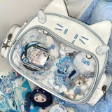 Sohiwoo Y2K Korean Harajuku Japan Kawaii Cat Ita White Crossbody Bag Vintage Mini Backpacks Aesthetic Cute Shoulder Crossbody Bags Women