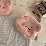 Sohiwoo Pink Cute Wallets for Women Kawaii Plush Small Embroidery Casual Coin Purse Carrying Original Female Kawaii Pretty Purses