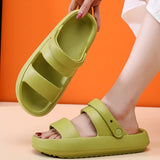 Sohiwoo Summer Thick Platform Cloud Slippers Women Green EVA Soft Sole Sandals Woman Comfort Non Slip Home Slides Shoes