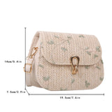 Sohiwoo Straw Weaving Crossbody Bag Summer Flower Woven Shoulder Bags Women Crochet Small Satchel Adjustable Strap Designer Sling Purses