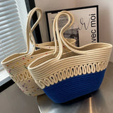 Sohiwoo Totebag New Girls Shopper Knitting Bag Women Size Shoulder Straw Vocation Year Bag Beach Bolsa Summer For Large Summer