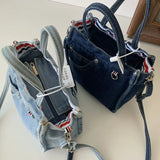 Sohiwoo Denim Bag Women Satchels Canvas Casual Soft Shoulder Bag Handbag Purse Street Style Girls Bag