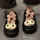 Sohiwoo Summer Women Slippers Garden Sandals Platform Clogs Thick Sole EVA Flip Flops Small Eyes Decoration Outdoor Vacation Shoe Female