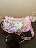 Sohiwoo Laser Pink Shoulder Bag For Women Designer Casual Harajuku Transparent Lolita Ita Bag Jk All Match Chain Y2k Handbag