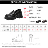 Sohiwoo Pu Leather Platform Loafers Woman 2023 British Style Thick Heels Oxfords Shoes Women Slip On College Gothic Shoes Mujer