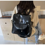 Sohiwoo Silvery Womens Backpack Fashion Pu Leather Trend Backpacks for Ladies 2024 Casual Versatile High Street Female Bag