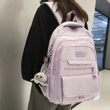 Sohiwoo Large Capacity Backpack Women Unisex Travel Backpack Multi Pocket College Student Schoolbag For Teenage Girl Men Book Knapsack