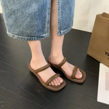 Sohiwoo Classic Fashion Slippers for Women Slides Daily Square Low Heels Shoes Woman Solid Platform Slippers Female Zapatos De Mujer