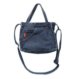 Sohiwoo Travel Crossbody Bag Shoulder Bag Messenger Bag with Pockets Anti-theft Retro Denim Blue Handbags for University Drop Shipping