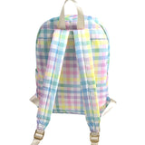 Sohiwoo 2024 Rainbow Plaid Backpack Gingham Book Bags Water Resistant Daypack Durable College Shoulder Bag Sports Travel Day Pack