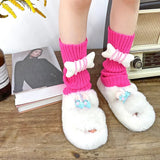 Sohiwoo New Lovely Children Korean Lolita Style 27cm Leg Warmers Kids Knitted Warm Foot Cover for Girls Elastic Tube Socks Y2K Gloves