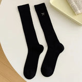 Sohiwoo Korean Bow Socks for Women Ballet Style Summer Mesh Thin Soft Calf Sock Girl Sweet Breathable Embroidered Bow Cotton Medium Sock