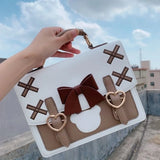 Sohiwoo Harajuku Lolita Shoulder Bag Women Japanese Kawaii Bowknot Female Messenger Bag Cute Womens Handbag Satchel Pouch