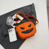 Sohiwoo Women's Y2K Korean Style Fashion Pumpkin Halloween Shoulder Bag Cartoon Fun Novelty Fantastic Cute Purses Crossbody Bags Handbag