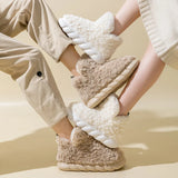 Sohiwoo Cotton slippers for women's autumn and winter home use, new indoor plush bags with warm heels for external wear