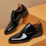 Sohiwoo Summer Spring Men Formal Shoes Patent Leather Bussiness Dress Shoes Casual Office Male Oxfords Wedding Footwear Size 48