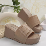 Sohiwoo Sandals Summer 2024 New Women Slippers Wedges Platform Beach Flip Flops Trend High Heels Ladies Shoes Pumps Thick Slides